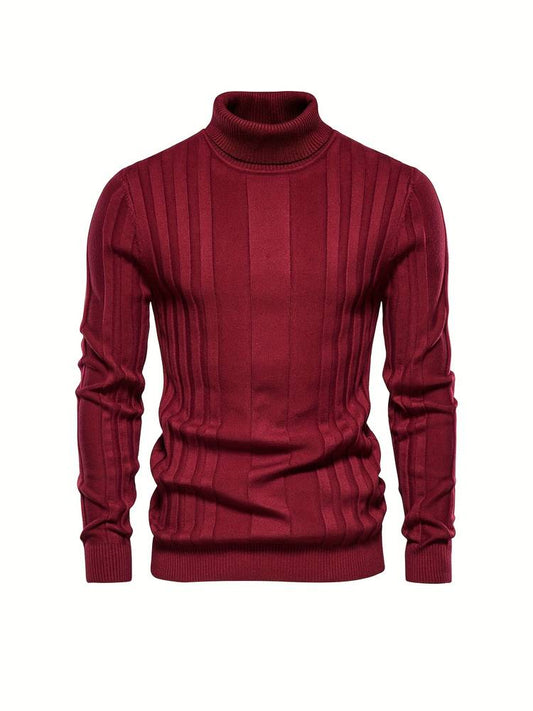 Textured turtleneck for men