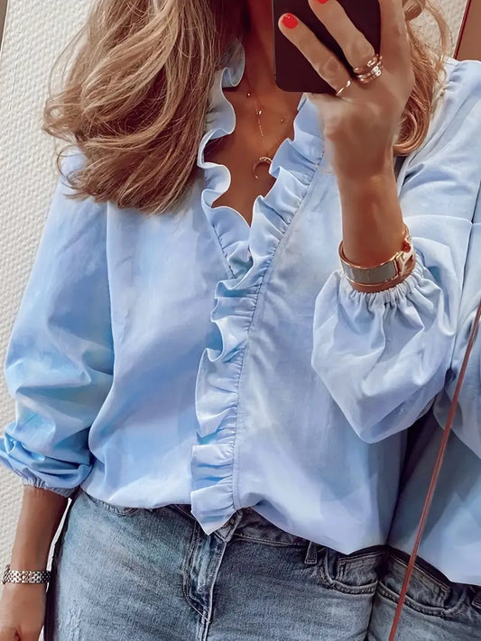 Lauren - casual v-neck long sleeve blouse