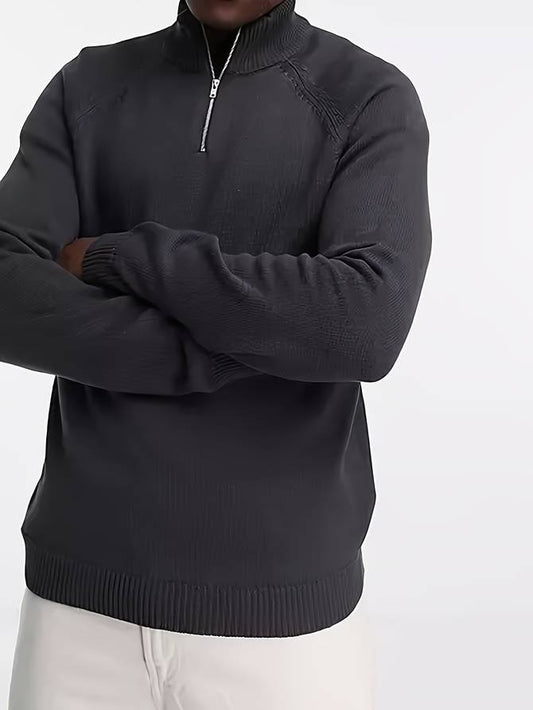 Jumper with zip at neck for men