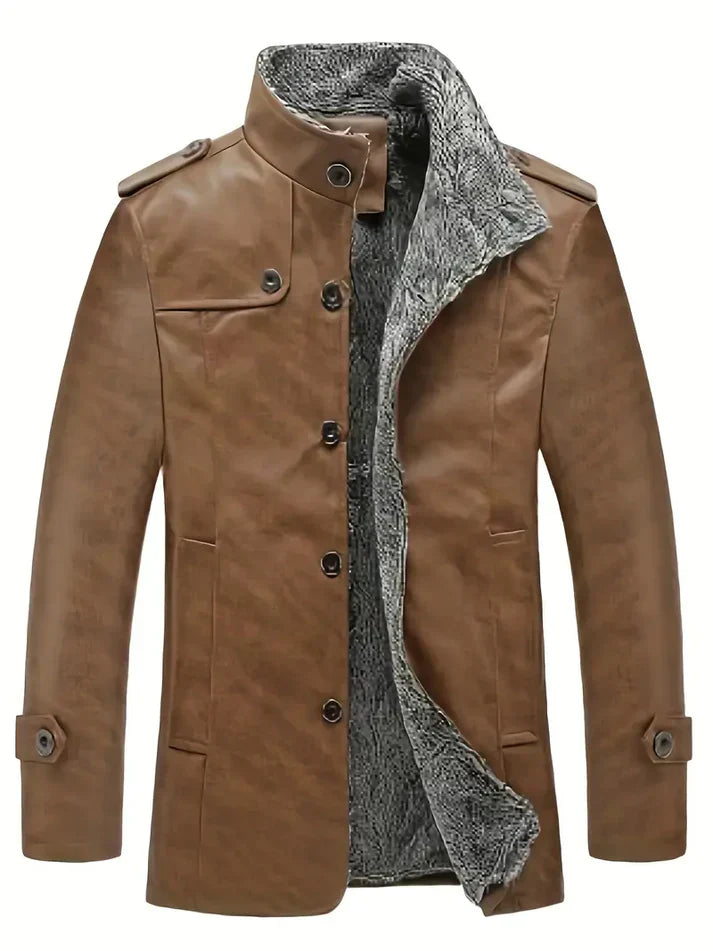 Taliesin - men's leather jacket with fleece lining