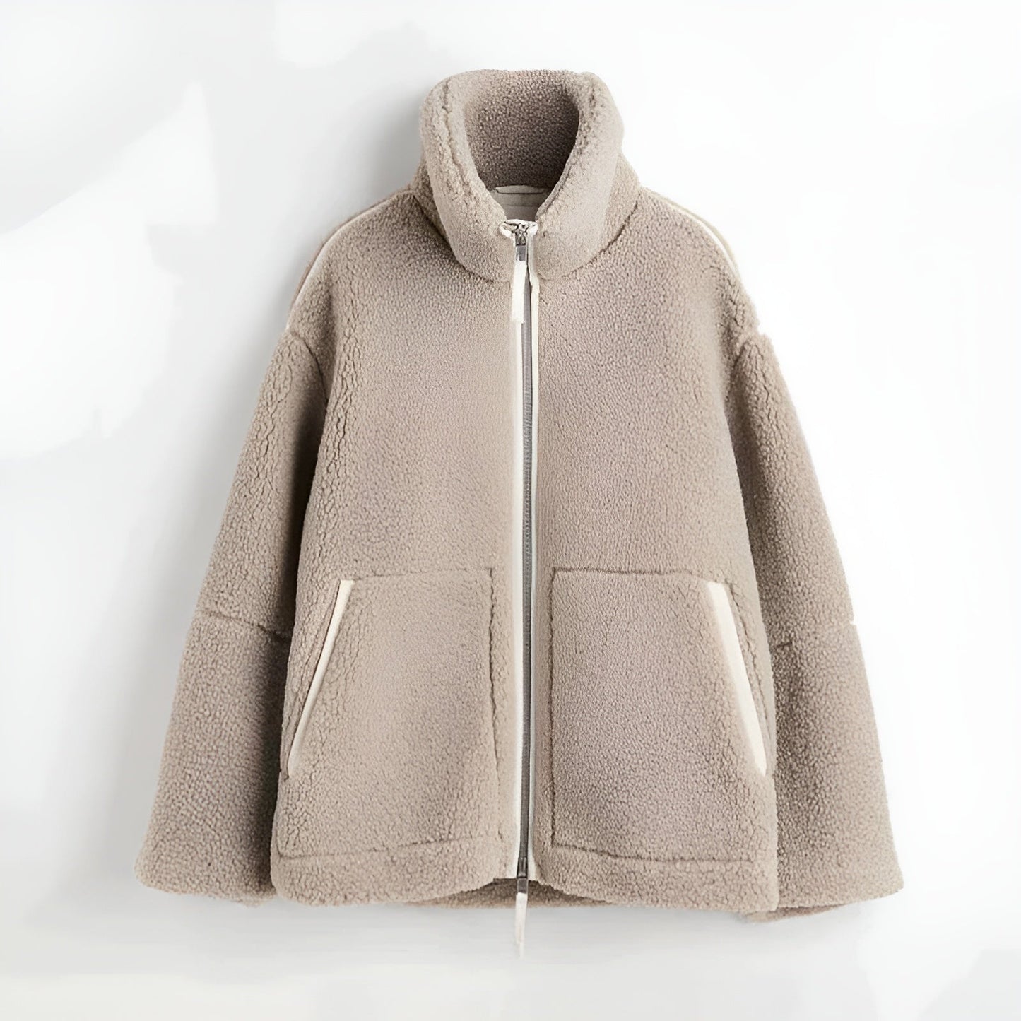 Women's cozy zip-up sherpa jacket