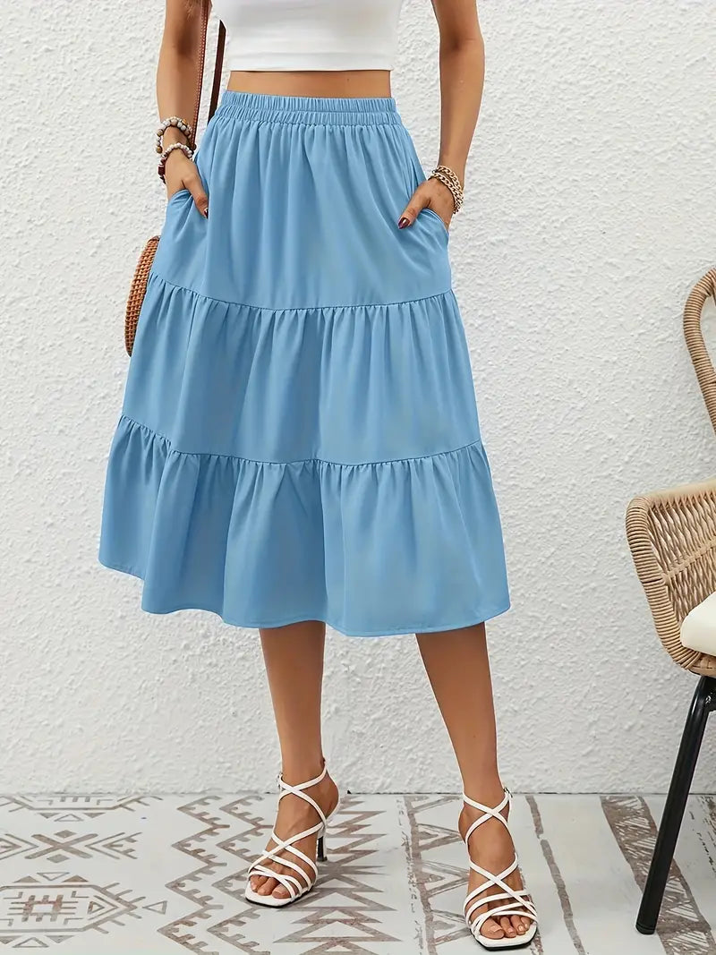 Belezza - floral print flared skirt with pockets
