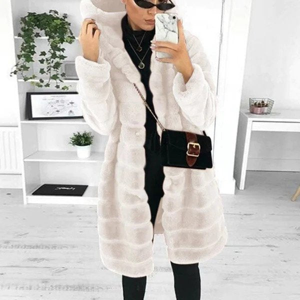 Elena - Thick Plush Faux Mink Fur Coat