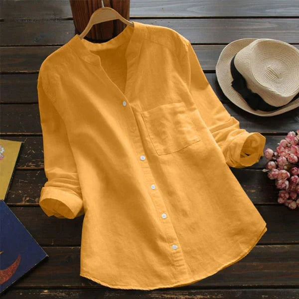 Olivia - Casual Linen-Cotton Blouse