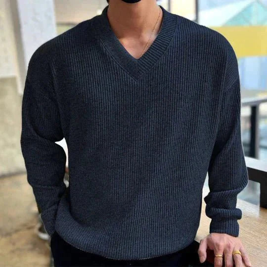 Knitted Men's V-Neck Sweater