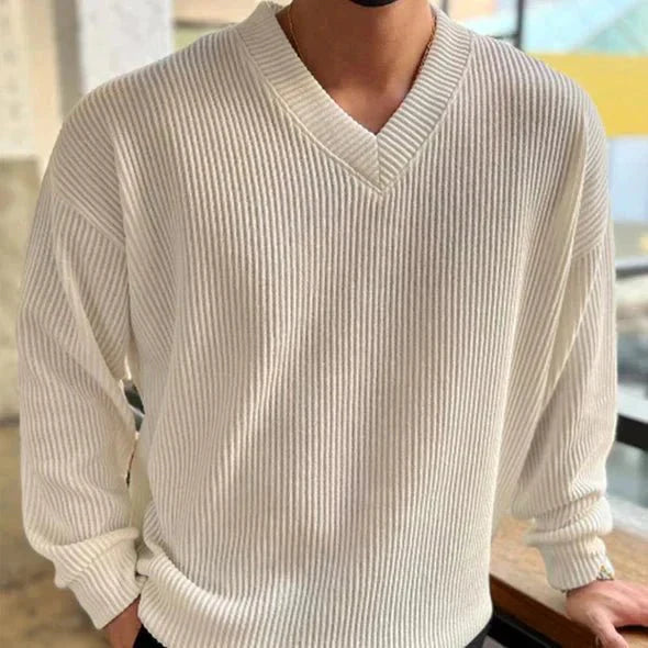 Knitted Men's V-Neck Sweater