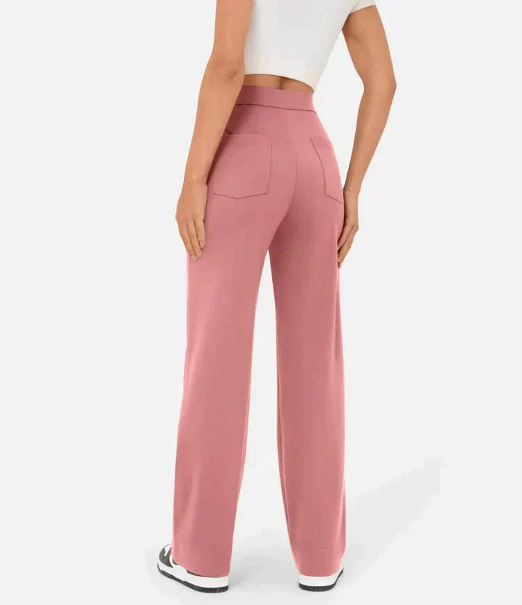 Belezza - elastic casual trousers with a high waist