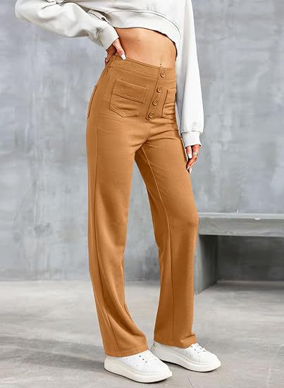 Belezza - elastic casual trousers with a high waist