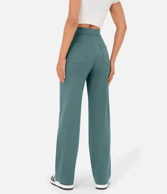 Belezza - elastic casual trousers with a high waist