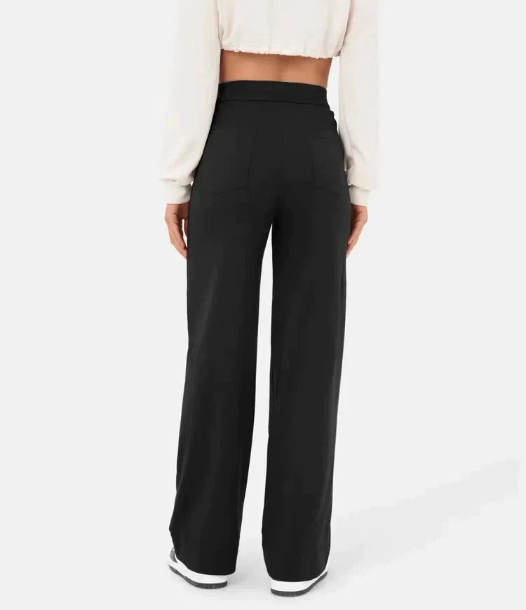 Belezza - elastic casual trousers with a high waist