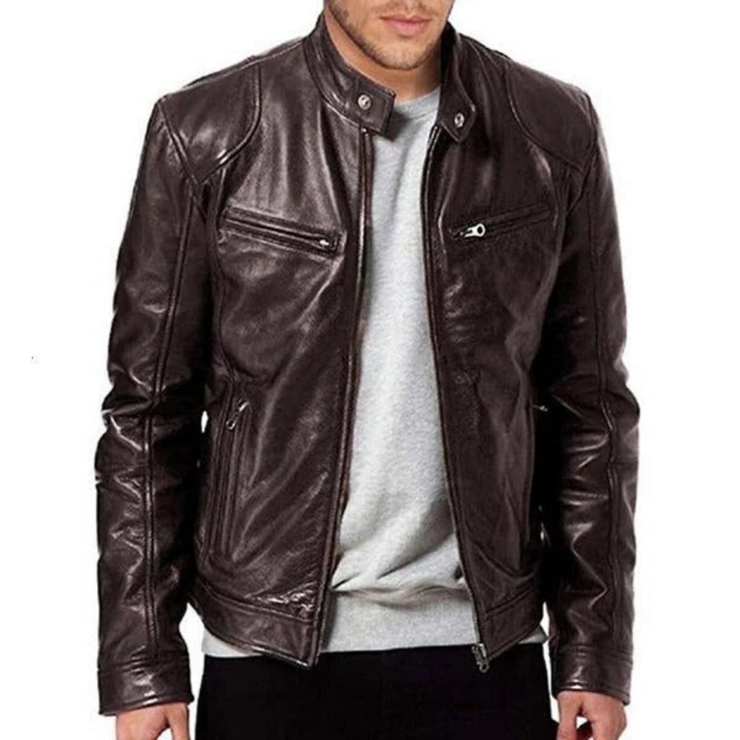 Danny - Leather Jacket - Chic - Fashionable - Ideal for Fall/Winter