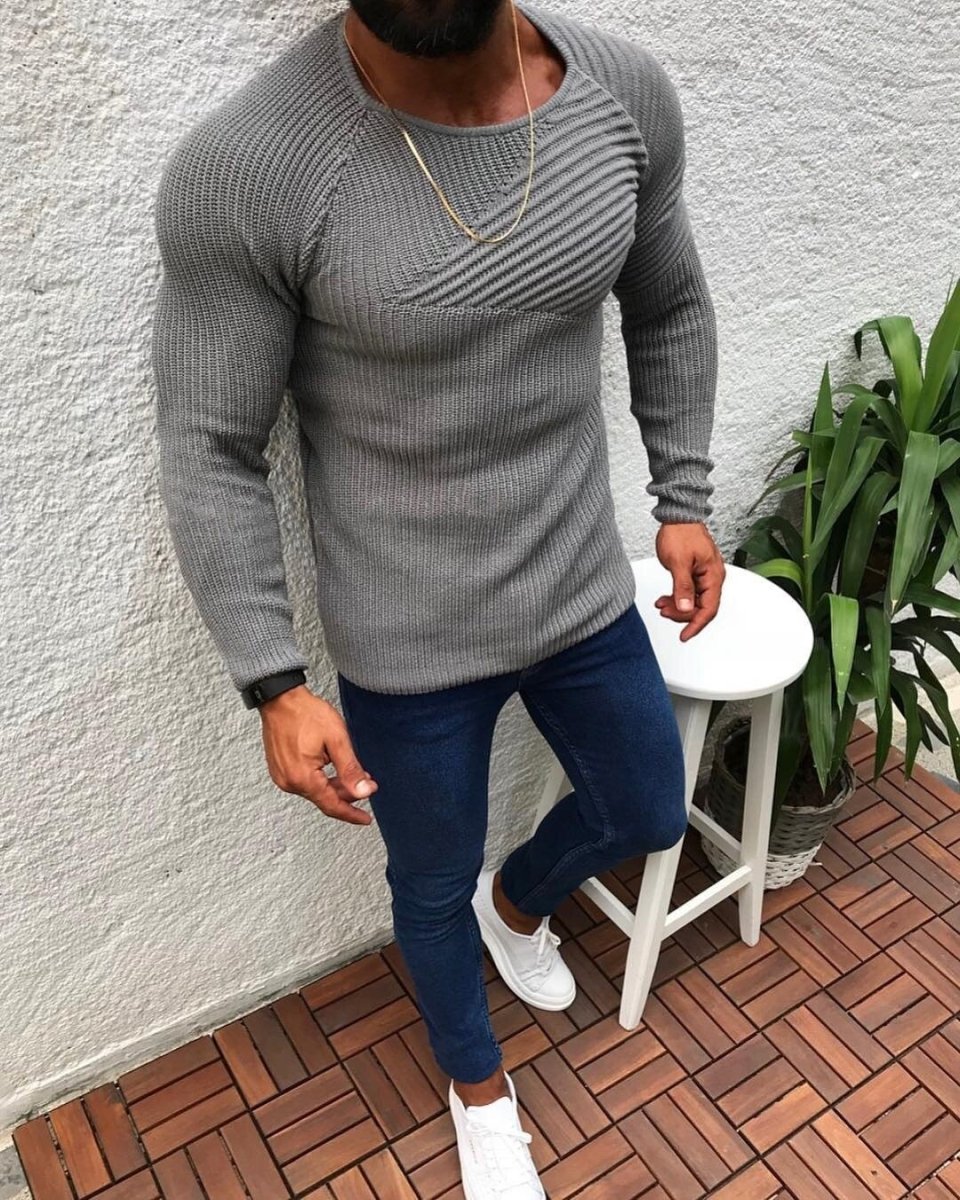 Slim Fit Sweater with Pattern for Men