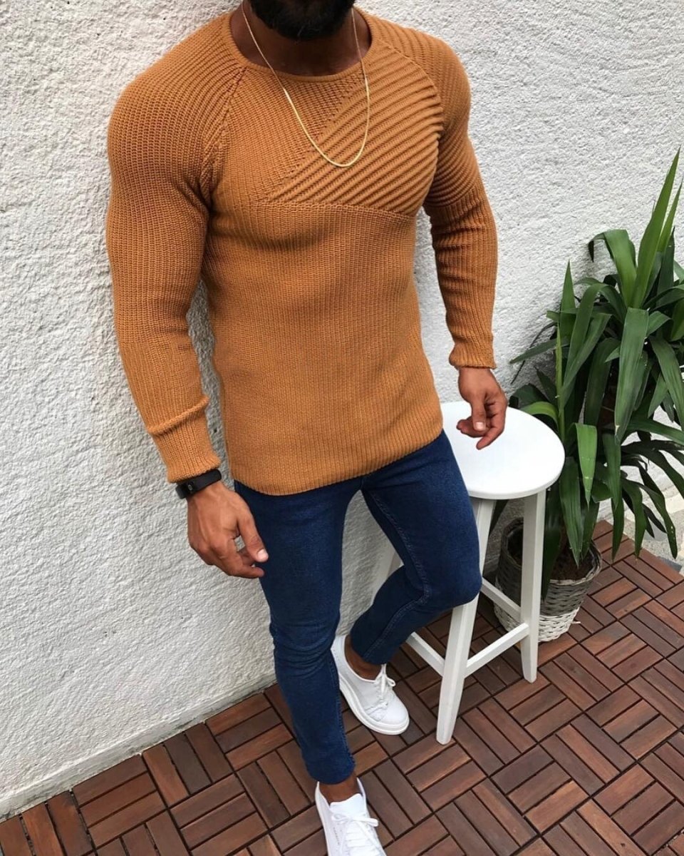 Slim Fit Sweater with Pattern for Men