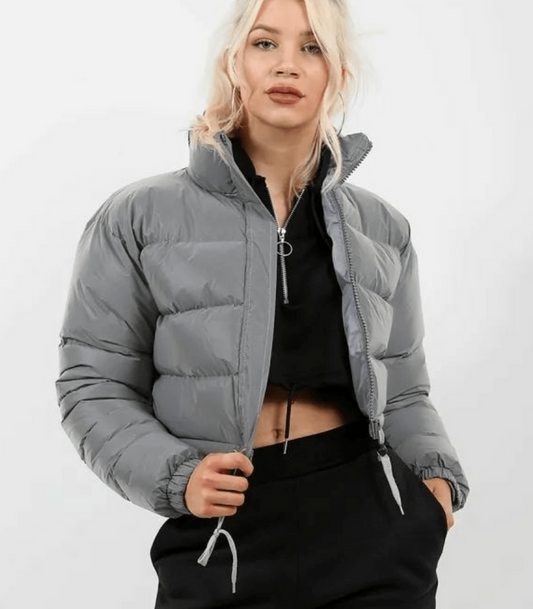 Short puffer jacket with drawstring - carry