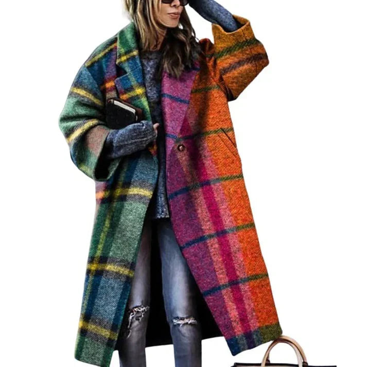 Milla - long, warm wool coat in enchanting colors