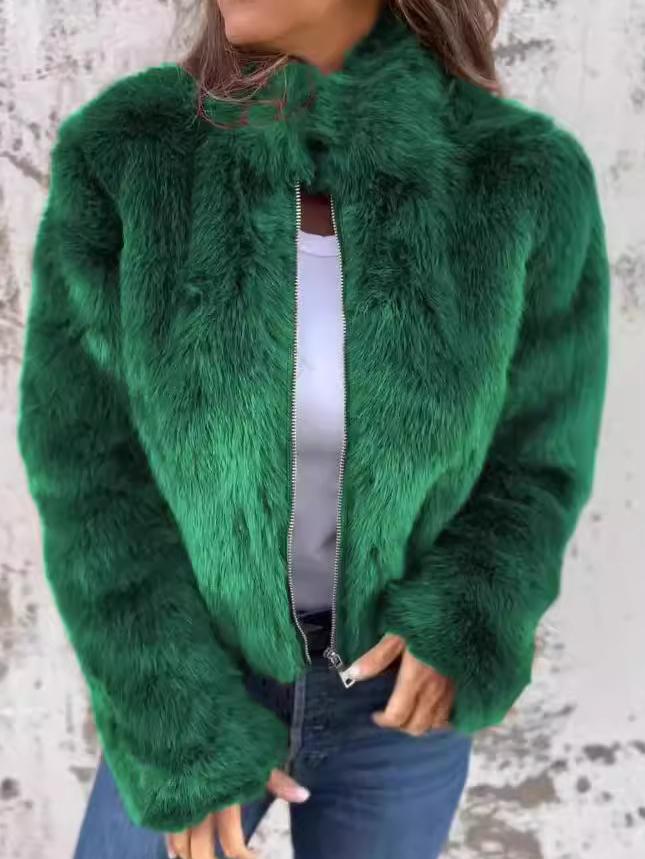 Kaylen | elegant fur coat with zipper